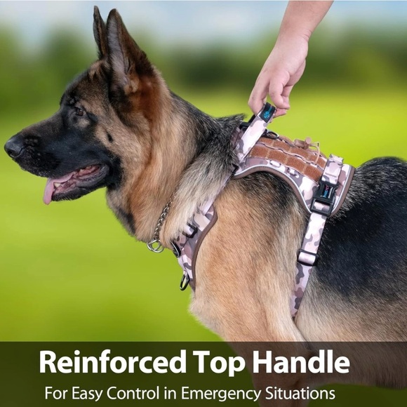 No Pull Tactical Dog Harness, Service Dog Vest with Molle & Loop Panels - Picture 7 of 8